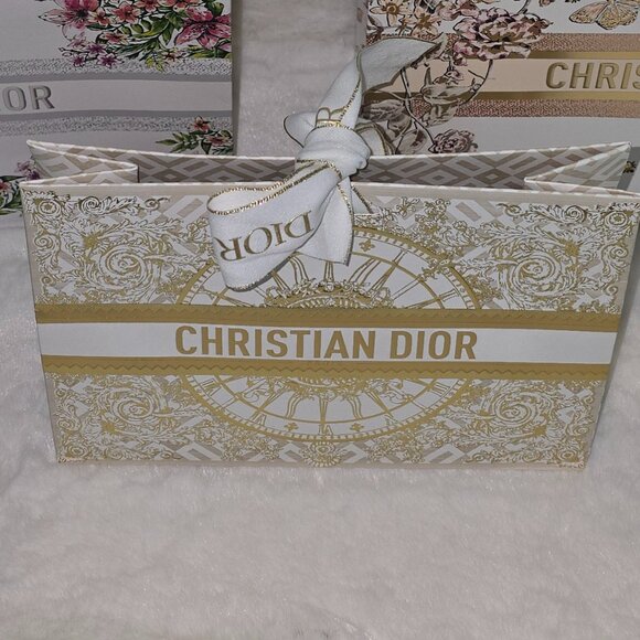 DIOR Gift Bags Floral Print Ribbon Collapsible - Picture 4 of 6